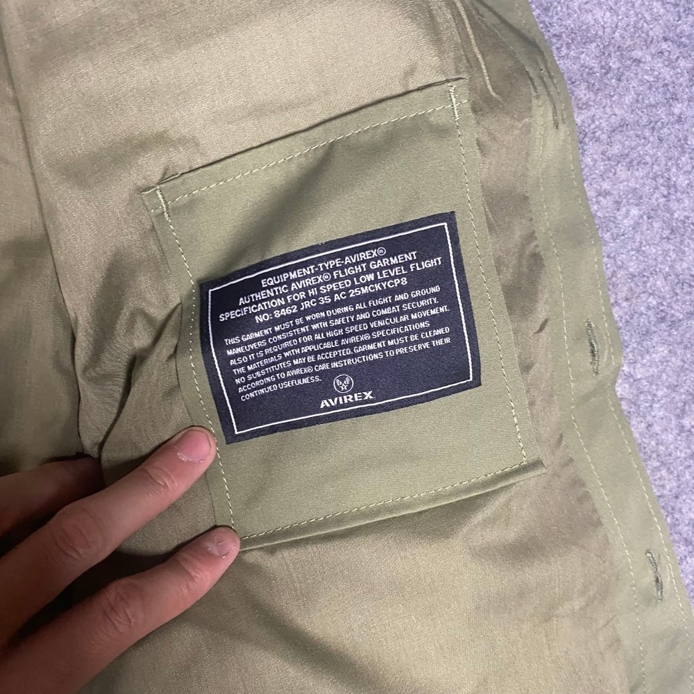 AVIREX Dragon Parachute Military Jacket Mens XL Olive Green Embroidered NWT - Picture 11 of 16